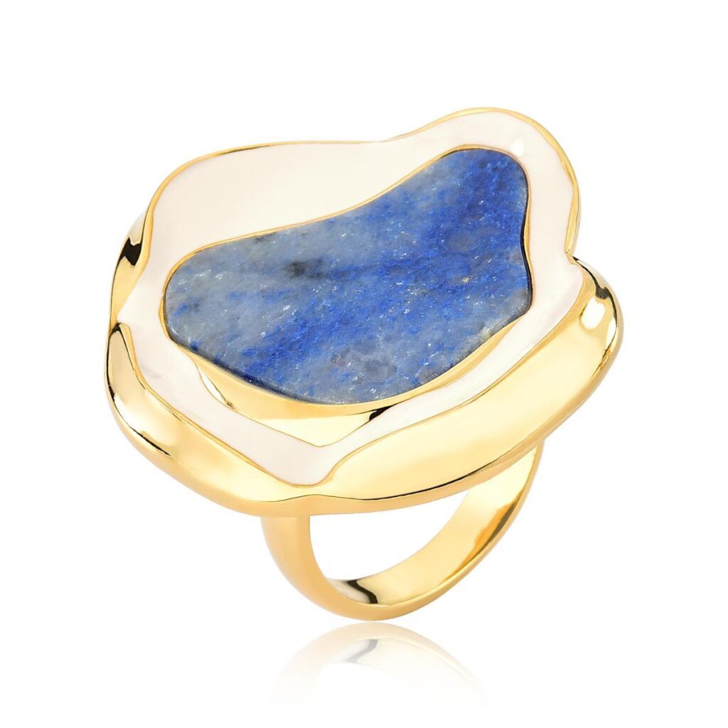 Anel Lagoa Esperança - Anel em banho de ouro 24k - Coleção Lençóis - HELLAS