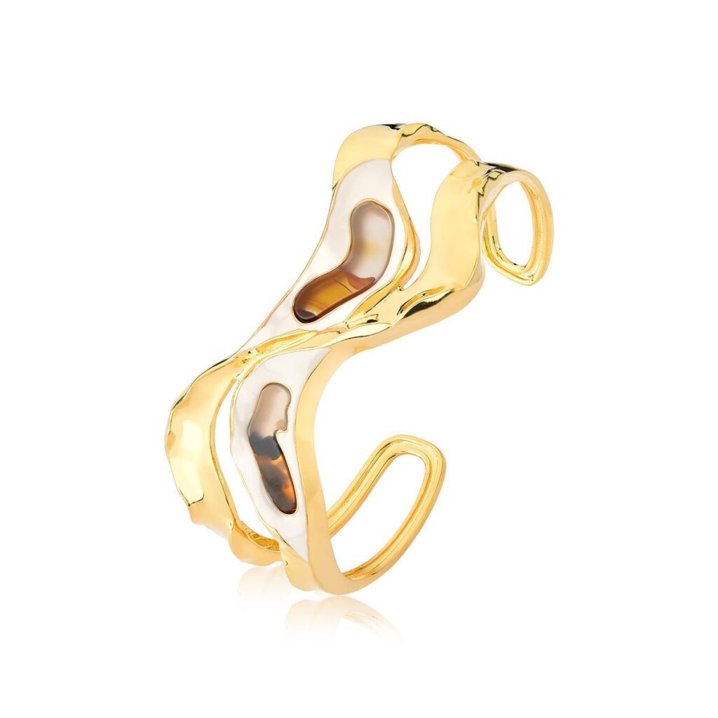 Bracelete Lagoa da Gaivota - Bracelete em banho de ouro 24k - Coleção Lençóis - HELLAS