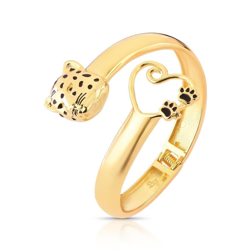 Bracelete Onça - Bracelete em banho de ouro 24k - Coleção Amazônia - HELLAS