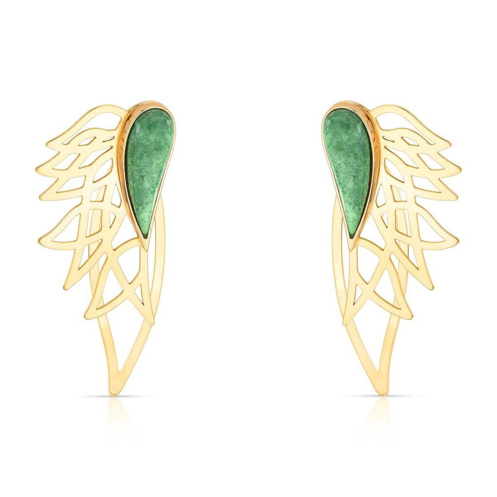 Brinco Arara - Brinco em banho de ouro 24k - Coleção Amazônia - HELLAS