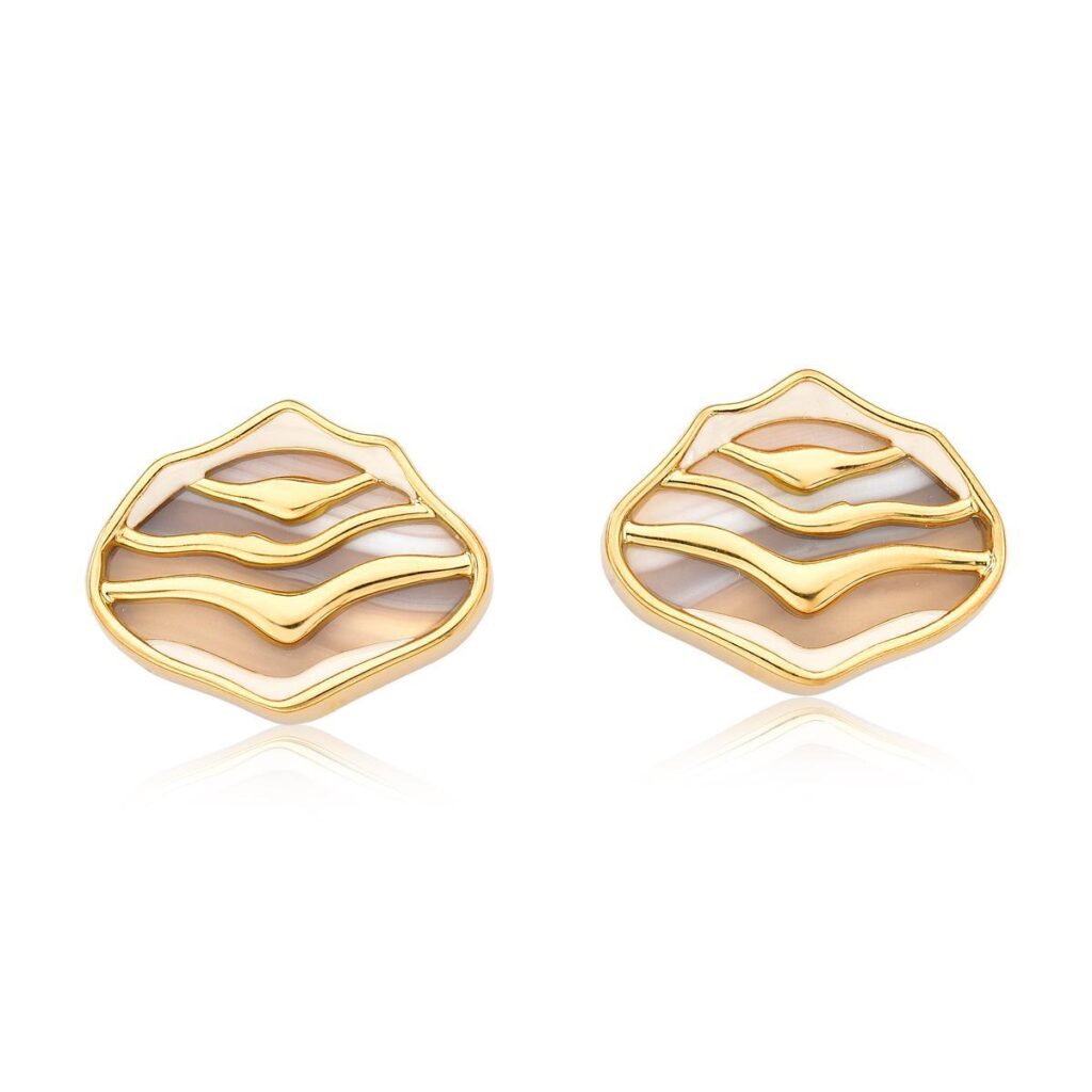 Brinco Dunas - Brinco em banho de ouro 24k - Coleção Lençóis - HELLAS