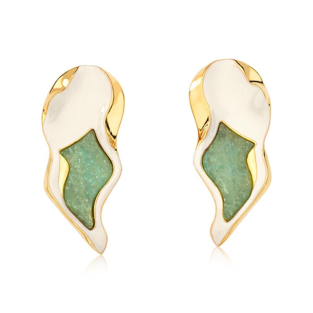 Brinco Lagoa Betânia - Brinco em banho de ouro 24k - Coleção Lençóis - HELLAS