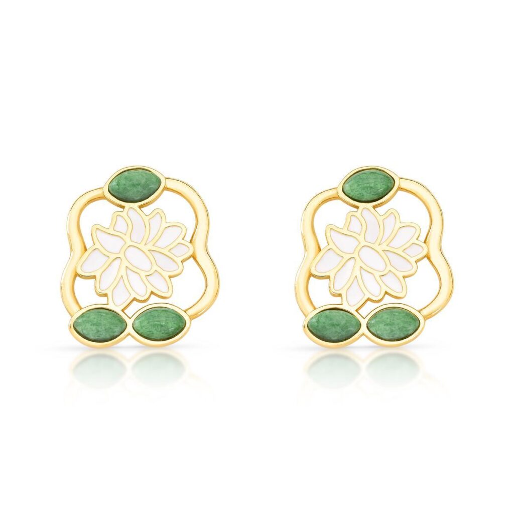 Brinco Vitória Régia - Brinco em banho de ouro 24k - Coleção Amazônia - HELLAS